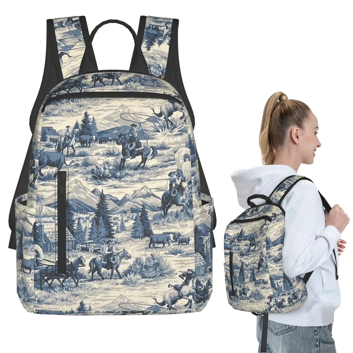 Vintage Western Cowboy Desert Sketch Backpack Student BookBag Kids School Bag Laptop Shoulder Bags Men Women
Vintage Western Cowboy Desert Sketch Backpack Student BookBag Kids School Bag Laptop Shoulder Bags Men Women