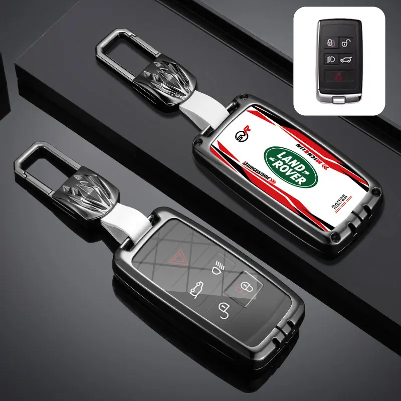 Racing Style For Land Rover Range Rover Discovery 5 Sport 2018 2019 Design Car Key Case Cover Protect Shell Auto Keys Accessory