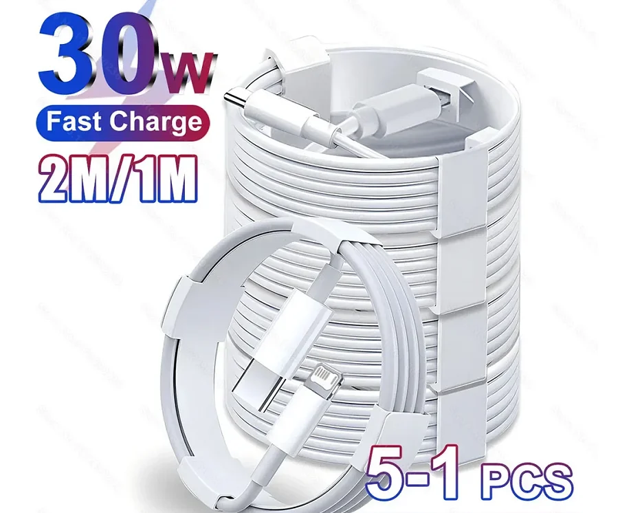5-1pcs PD 30W Fast Charging Cable For iPhone 13 12 11 14 Pro Max Mini USB C Cable For X XR XS MAX 7 8 14 Plus 6 Accessories
5-1pcs PD 30W Fast Charging Cable For iPhone 13 12 11 14 Pro Max Mini USB C Cable For X XR XS MAX 7 8 14 Plus 6 Accessories