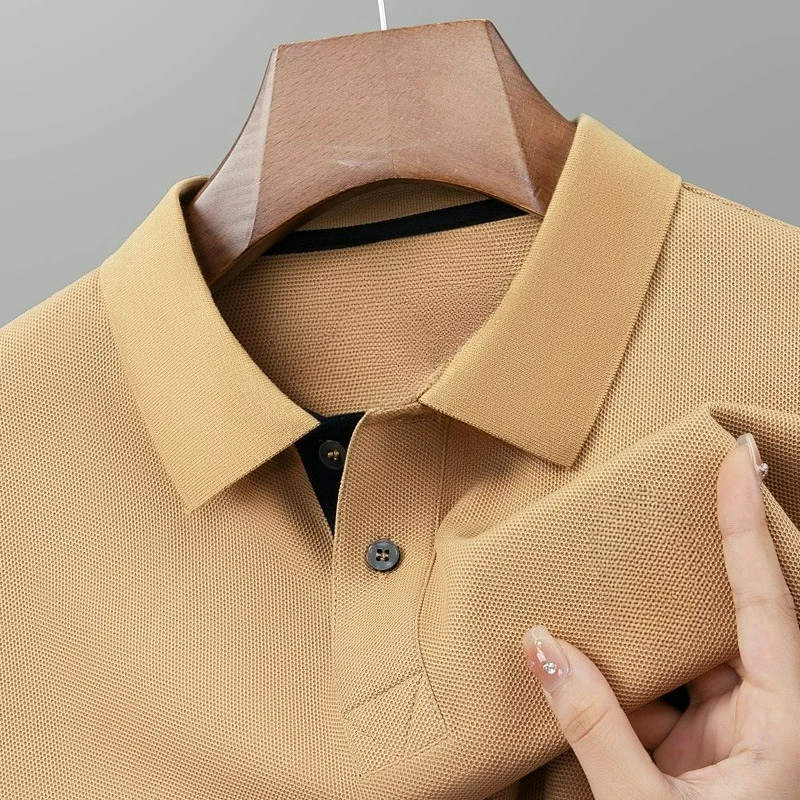 Mercerized Cotton Men's Summer Men's Short-sleeved T-shirt Lapel Pure Cotton High-end Polo Shirt Top Niche Fresh Comfort Vogue
Mercerized Cotton Men's Summer Men's Short-sleeved T-shirt Lapel Pure Cotton High-end Polo Shirt Top Niche Fresh Comfort Vogue