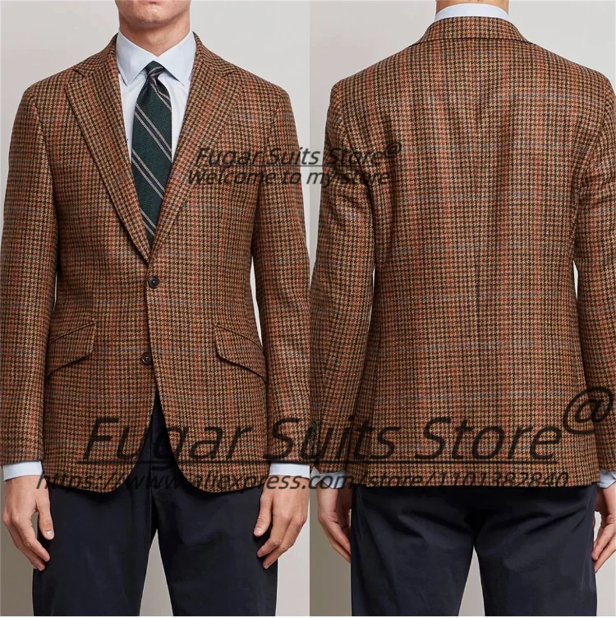 Vintage High-qublity Wool Plaid Men Suits Customized Slim Fit Notched Lapel Groom Wedding Tuxedos 2Pieces Sets Male Prom Blazers
Vintage High-qublity Wool Plaid Men Suits Customized Slim Fit Notched Lapel Groom Wedding Tuxedos 2Pieces Sets Male Prom Blazers