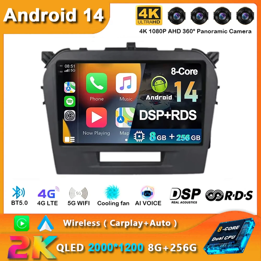 Android 14 авто Carplay автомобильный радиоприемник для Suzuki Vitara 2015-2019 навигация GPS мультимедийный плеер стерео Wi-Fi + 4G DSP BT 360 камера
Android 14 авто Carplay автомобильный радиоприемник для Suzuki Vitara 2015-2019 навигация GPS мультимедийный плеер стерео Wi-Fi + 4G DSP BT 360 камера