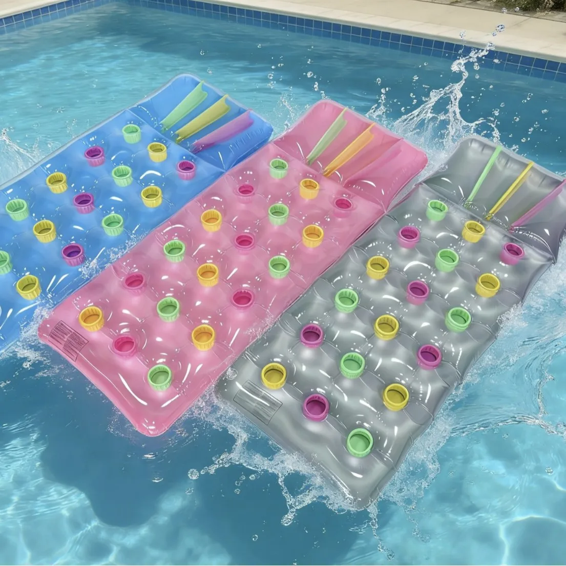 Новый красочный надувной плот-шезлонг с 18 отверстиями и подушкой, для отдыха на воде на открытом воздухе, для вечеринок у бассейна
Новый красочный надувной плот-шезлонг с 18 отверстиями и подушкой, для отдыха на воде на открытом воздухе, для вечеринок у бассейна