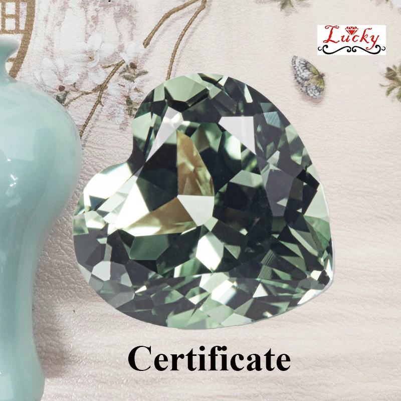 Lab Grown Sapphire Green Color Top Quality Heart Shape Charm Beads for Diy Jewelry Making Earrings Selectable AGL Certificate
Lab Grown Sapphire Green Color Top Quality Heart Shape Charm Beads for Diy Jewelry Making Earrings Selectable AGL Certificate