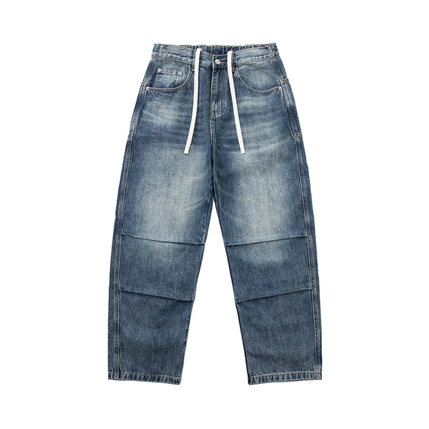 Trendy Waed Faded Pleated Jeans Casual Straight Leg Loose Men's Pants Commuter Comfortable Cotton Polyester Blend
Trendy Waed Faded Pleated Jeans Casual Straight Leg Loose Men's Pants Commuter Comfortable Cotton Polyester Blend