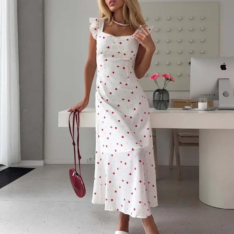 Ticketsx Women's Rose Print Long Dress Summer V-Neck Pleated Patchwork Slim Dress New Female Vacation Streetwear Elegant Dresses
Ticketsx Women's Rose Print Long Dress Summer V-Neck Pleated Patchwork Slim Dress New Female Vacation Streetwear Elegant Dresses