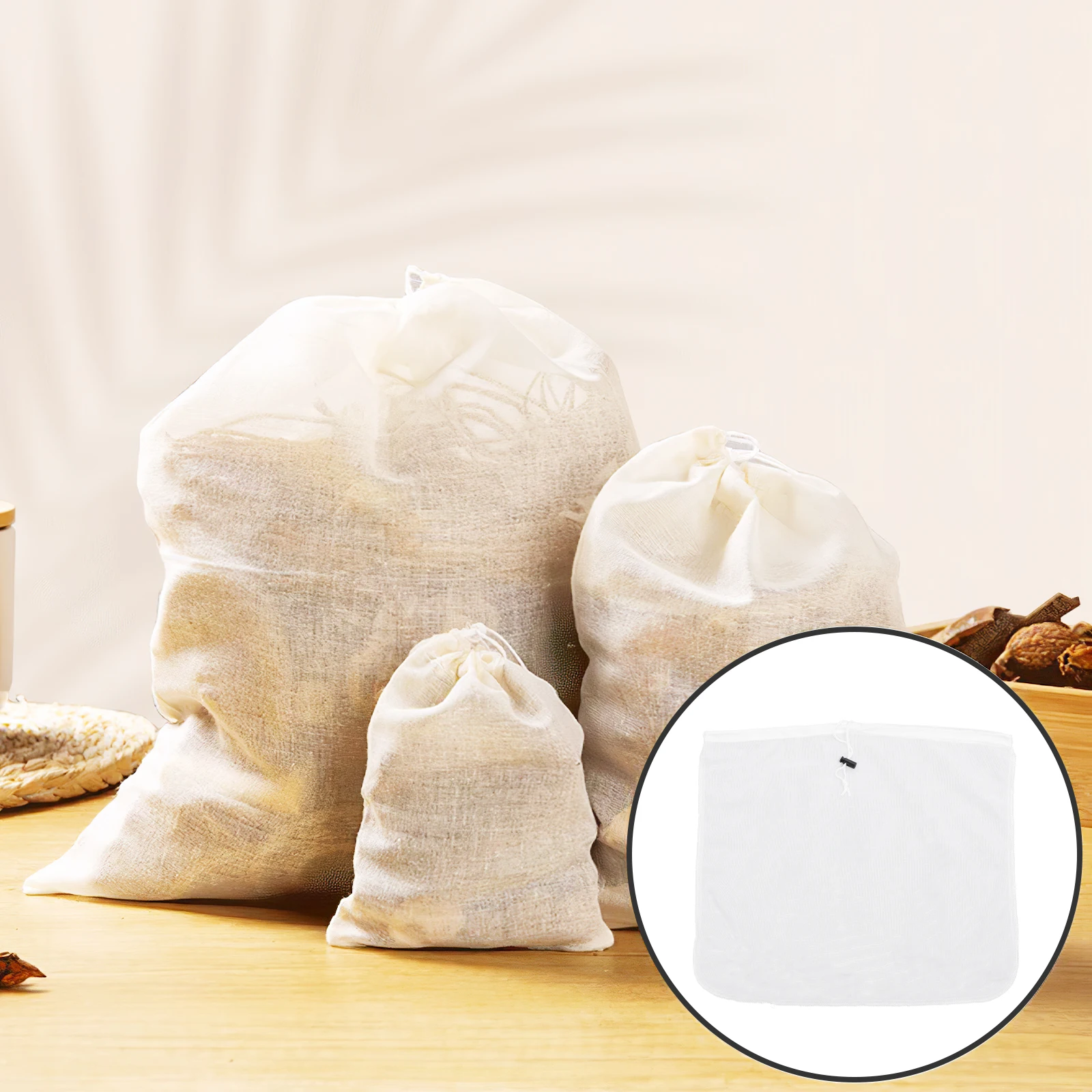 Fine Filter Bag Polyester Mesh Strainer Reusable White 41x46cm Brew Juice Fruit Making Easy Cleaning Food Grade Drawstring
Fine Filter Bag Polyester Mesh Strainer Reusable White 41x46cm Brew Juice Fruit Making Easy Cleaning Food Grade Drawstring