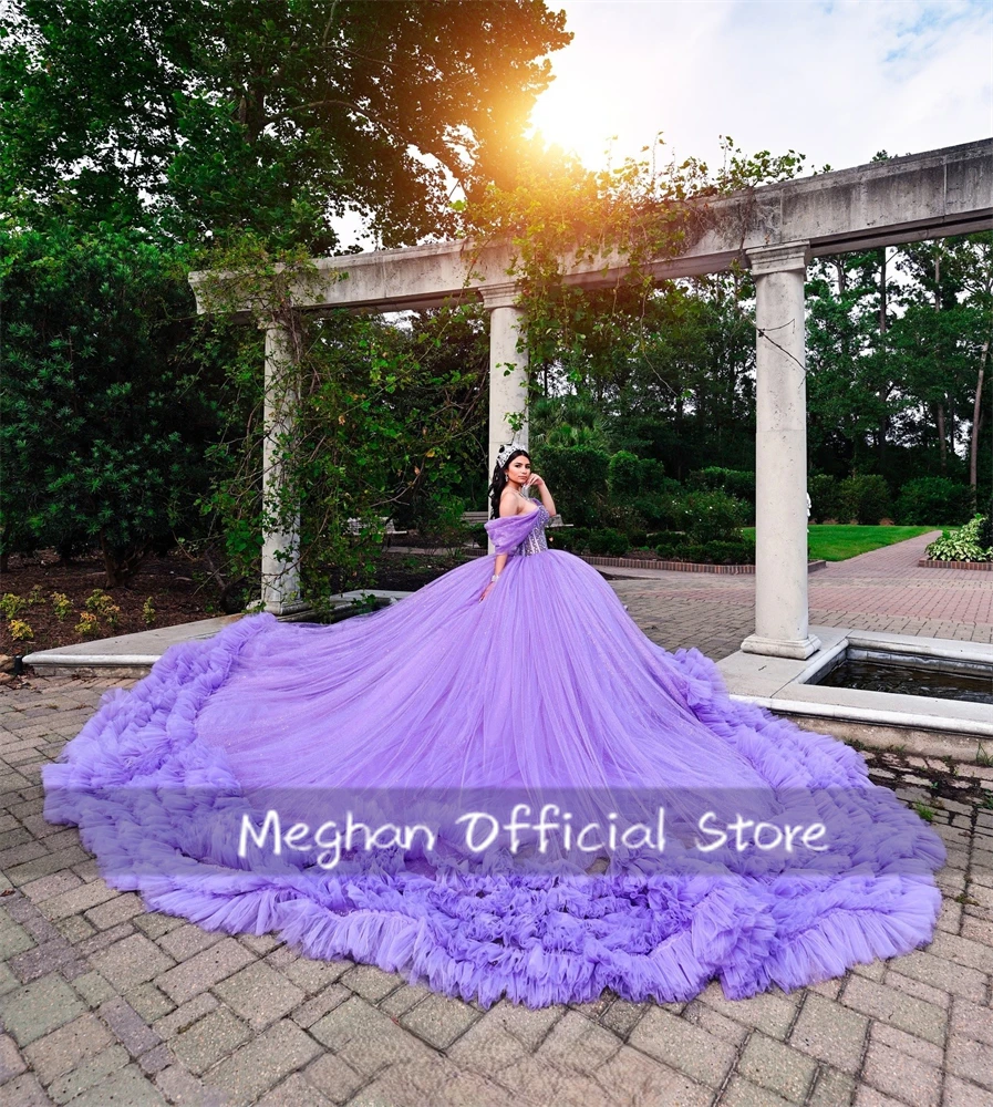 Lavender Off Shoulder Quinceanera Dresses Ball Gown Bead Applique 2025 Birthday Luxury Dress Tiered Ruffle Party Gown Customized
Lavender Off Shoulder Quinceanera Dresses Ball Gown Bead Applique 2025 Birthday Luxury Dress Tiered Ruffle Party Gown Customized