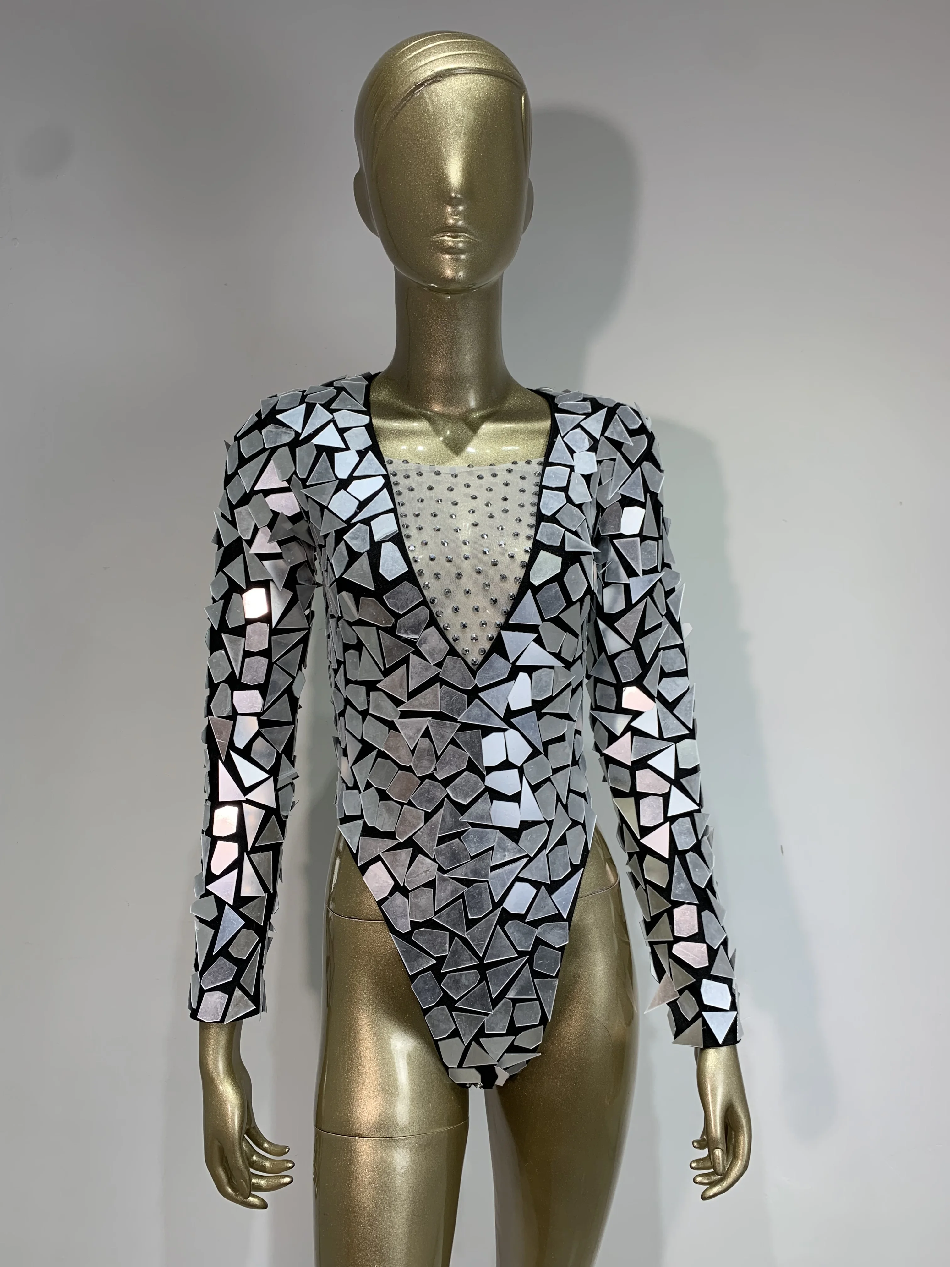 Women Sparkling Sequin Rhinestone Stretch Tight Long Sleeves Bodysuit Bar Club Party Female Singer Stage Performance Clothing
Women Sparkling Sequin Rhinestone Stretch Tight Long Sleeves Bodysuit Bar Club Party Female Singer Stage Performance Clothing