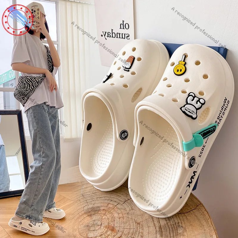 Туфли с отверстиями, женские классные летние тапочки для студенток, нескользящие сандалии из ЭВА на толстой подошве, индивидуальность, наступление на дерьмо
Туфли с отверстиями, женские классные летние тапочки для студенток, нескользящие сандалии из ЭВА на толстой подошве, индивидуальность, наступление на дерьмо