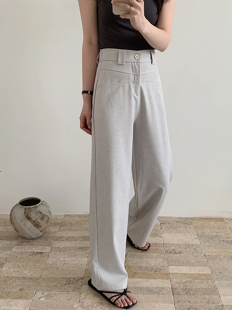 OONA 50 Small Size Women's Casual Straight Leg Wide Leg Pants High Waist Polyester Fiber ket Detail Asymmetric Sle
OONA 50 Small Size Women's Casual Straight Leg Wide Leg Pants High Waist Polyester Fiber ket Detail Asymmetric Sle
