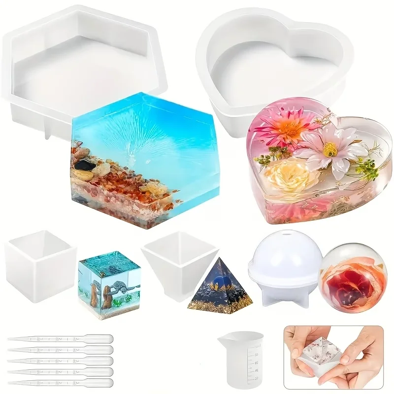 Новый набор силиконовых форм для эпоксидной смолы, большие силиконовые формы для сохранения цветов, идеальный стартовый набор для рукоделия и хранения.
Новый набор силиконовых форм для эпоксидной смолы, большие силиконовые формы для сохранения цветов, идеальный стартовый набор для рукоделия и хранения.