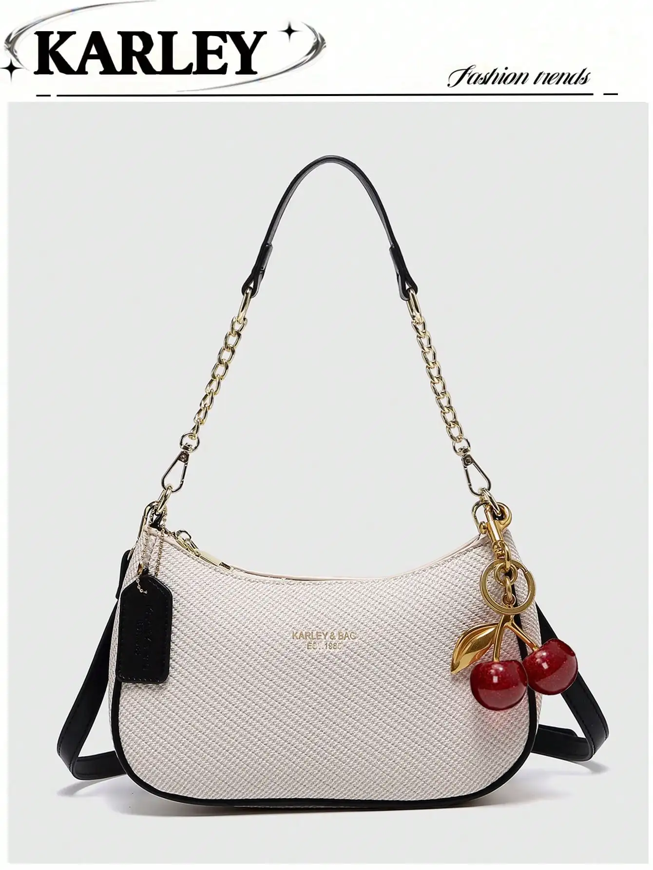 New Fashion Shoulder Bag, Decorated with Print and Bow Pearl Pendant, Solid Color Waterproof Pu Material, Can Be Worn
New Fashion Shoulder Bag, Decorated with Print and Bow Pearl Pendant, Solid Color Waterproof Pu Material, Can Be Worn