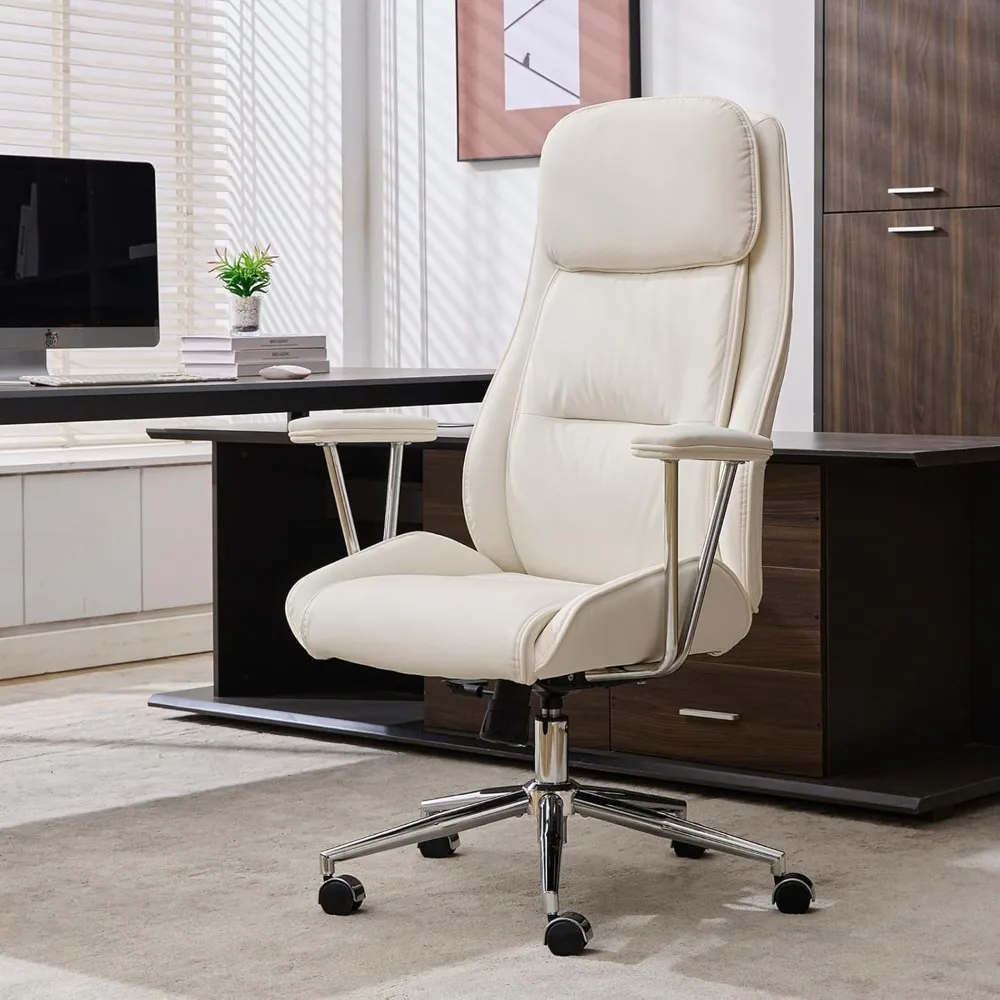 Modern Leather Office Chair,Ergonomic Home Office Desk Chair with Lumbar Support,High Back Swivel Rolling Task Computer
Modern Leather Office Chair,Ergonomic Home Office Desk Chair with Lumbar Support,High Back Swivel Rolling Task Computer