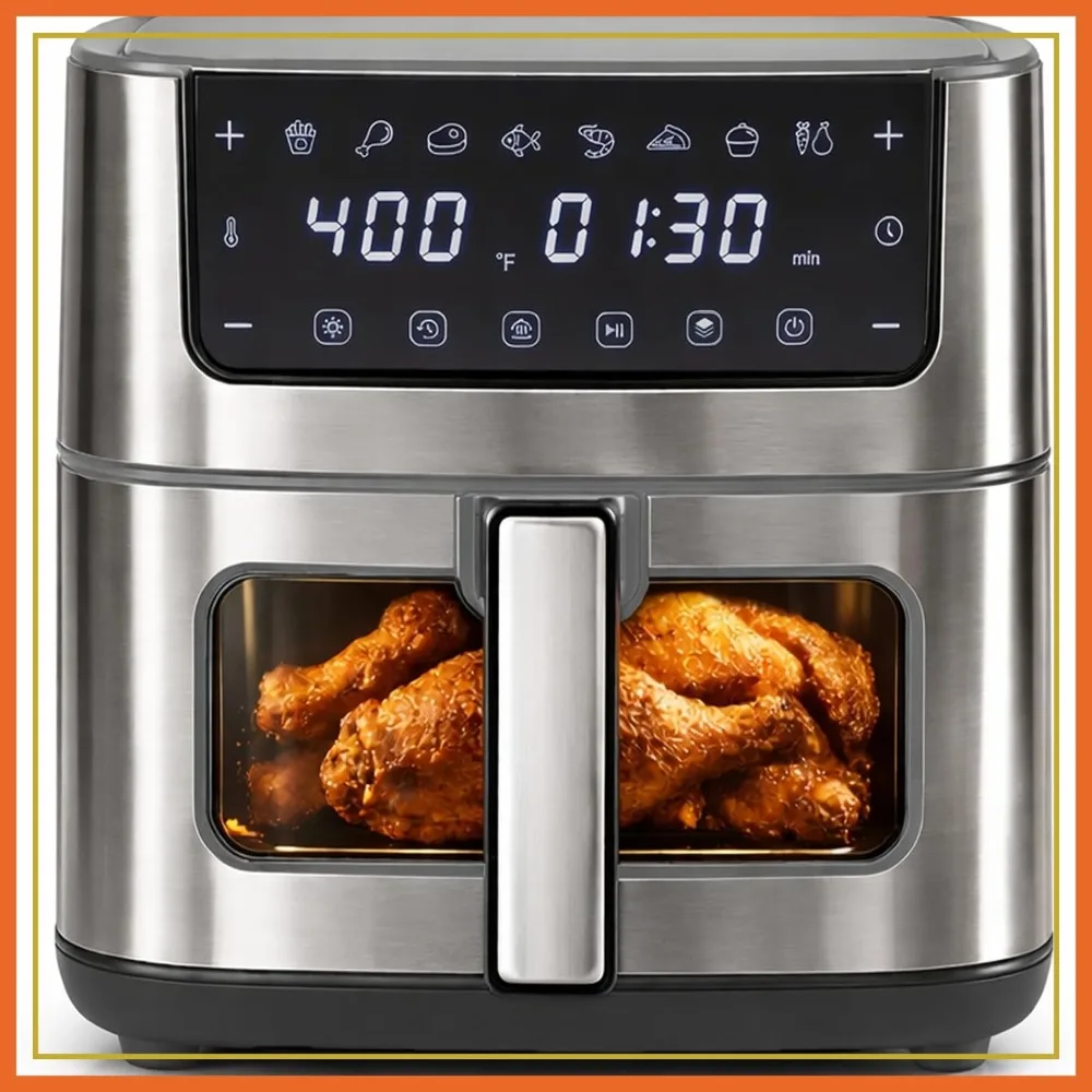 8-in-1 Digital Air Fryer 6.34 Qt, Visible Window, Nonstick Basket, 1700W, 90-Min Timer
8-in-1 Digital Air Fryer 6.34 Qt, Visible Window, Nonstick Basket, 1700W, 90-Min Timer
