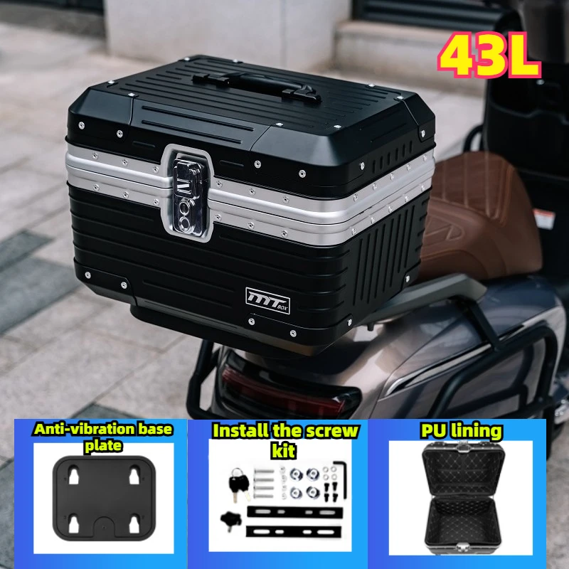 43L Motorcycle Trunk Aluminum Alloy Trunk Scooter Electric Vehicle Universal Portable Trunk Toolbox Waterproof Tail Box 탑박스
43L Motorcycle Trunk Aluminum Alloy Trunk Scooter Electric Vehicle Universal Portable Trunk Toolbox Waterproof Tail Box 탑박스