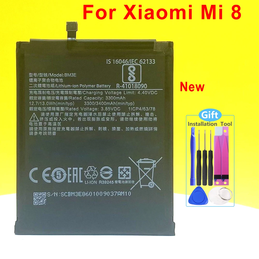 NEW BM3E Battery For Xiaomi Mi 8 Mi8 M8 Smartphone/Smart Mobile Phone +Tracking Number
NEW BM3E Battery For Xiaomi Mi 8 Mi8 M8 Smartphone/Smart Mobile Phone +Tracking Number
