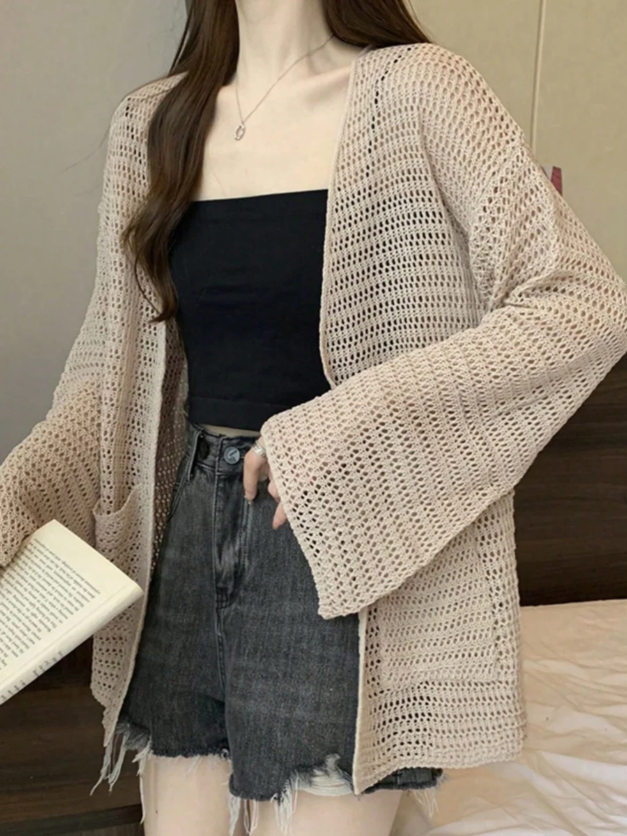 Chic Summer Thin Retro Lazy Style Mid-Length Sun Protection Loose Women's Long Sleeve Knitted Top Versatile Open Cardigan
Chic Summer Thin Retro Lazy Style Mid-Length Sun Protection Loose Women's Long Sleeve Knitted Top Versatile Open Cardigan