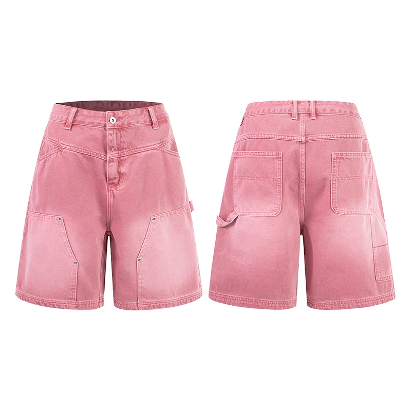 KSTUN Men's Denim Bermuda Shorts Pink Wide Leg Spliced Cargo Shorts Gradient Wash Loose Summer Workwear Short Jeans 100% Cotton
KSTUN Men's Denim Bermuda Shorts Pink Wide Leg Spliced Cargo Shorts Gradient Wash Loose Summer Workwear Short Jeans 100% Cotton
