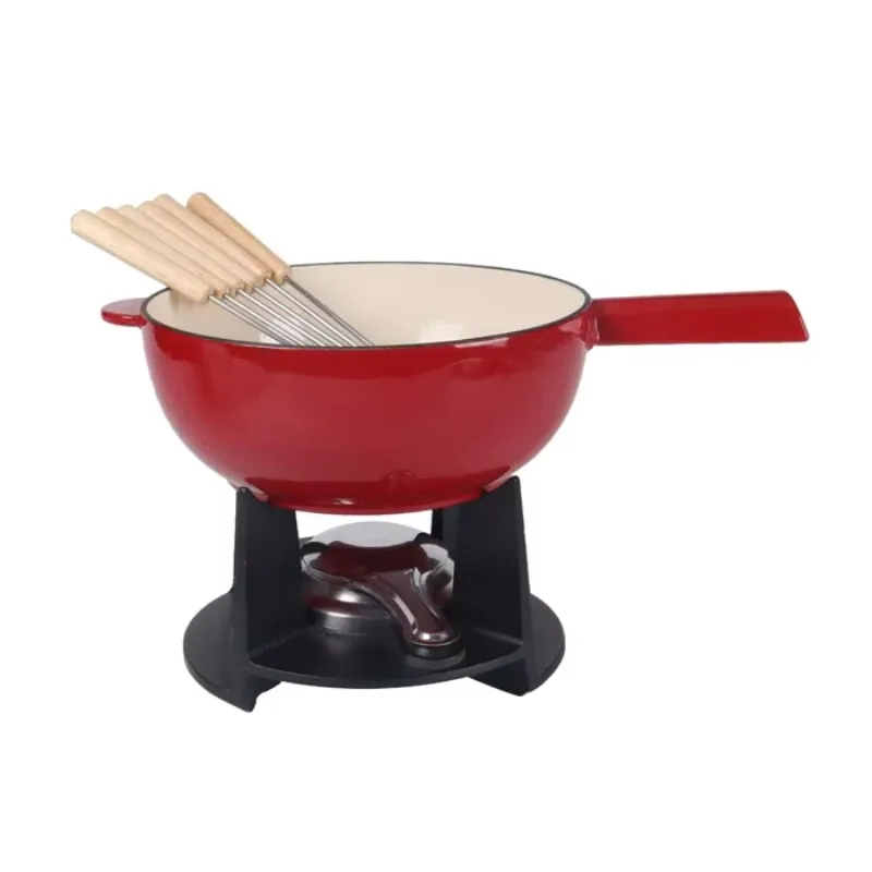 Enameled Cast Iron Fondue Pot Set with 6 Serving Forks Kitchen Enamel Cast Iron Fondue Set
Enameled Cast Iron Fondue Pot Set with 6 Serving Forks Kitchen Enamel Cast Iron Fondue Set
