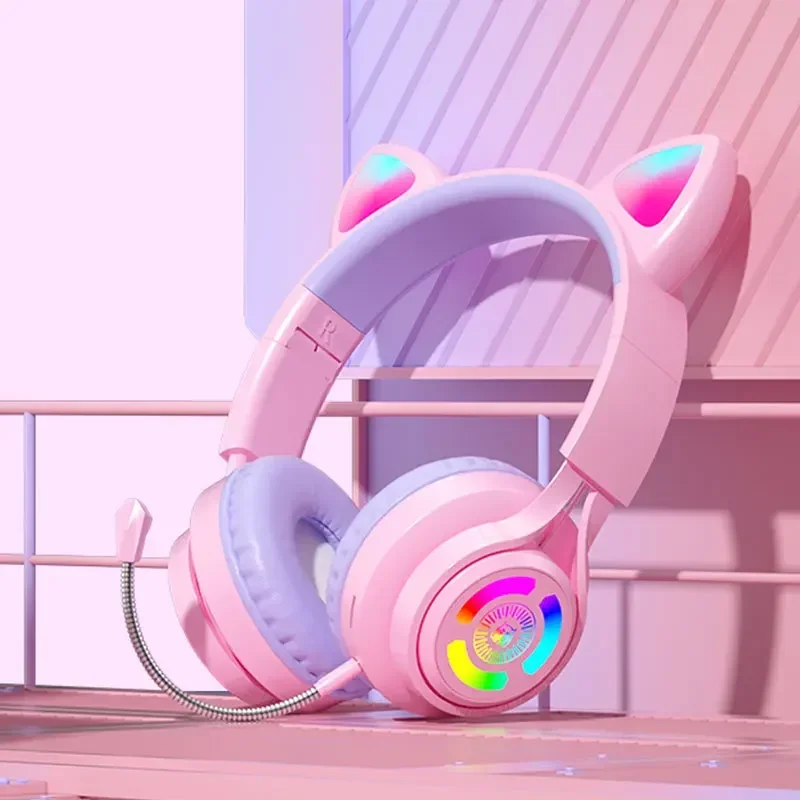 RGB Lighting Headphone For PC Computer iPad Cat Ear Gaming Headset Noise Reduction Headphones With Microphone Children Gift
RGB Lighting Headphone For PC Computer iPad Cat Ear Gaming Headset Noise Reduction Headphones With Microphone Children Gift