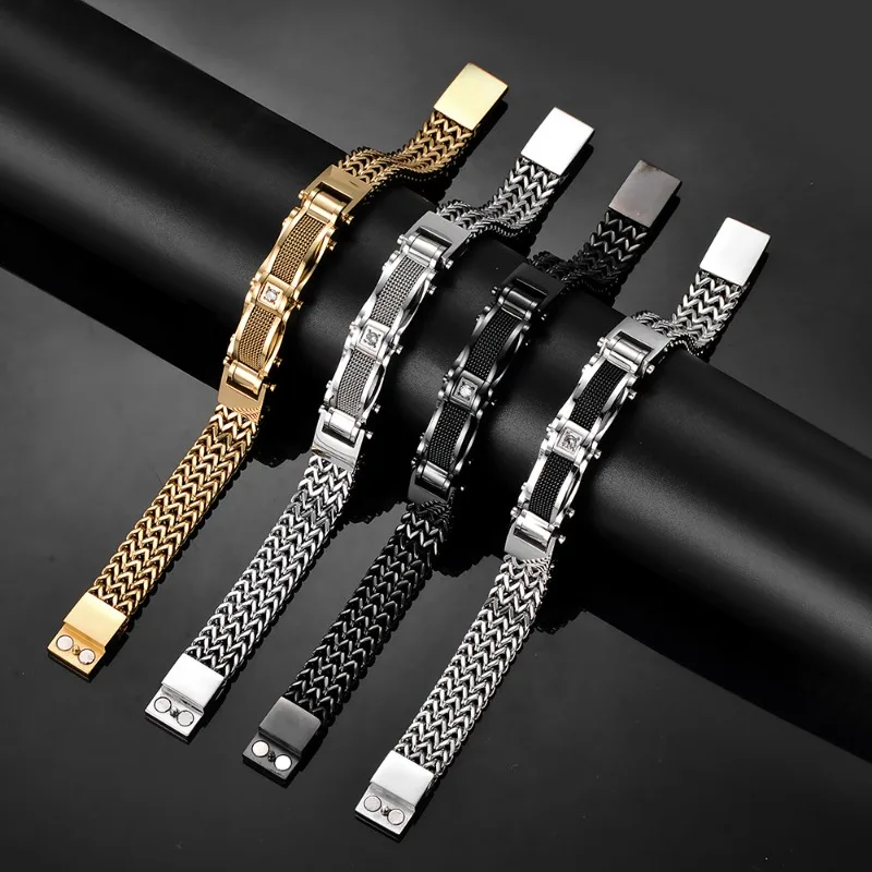 Men's Hip Hop Stainless Steel Bracelet, Double Sided Zircon Inlaid, Minimalist Bold Luxury Jewelry
Men's Hip Hop Stainless Steel Bracelet, Double Sided Zircon Inlaid, Minimalist Bold Luxury Jewelry
