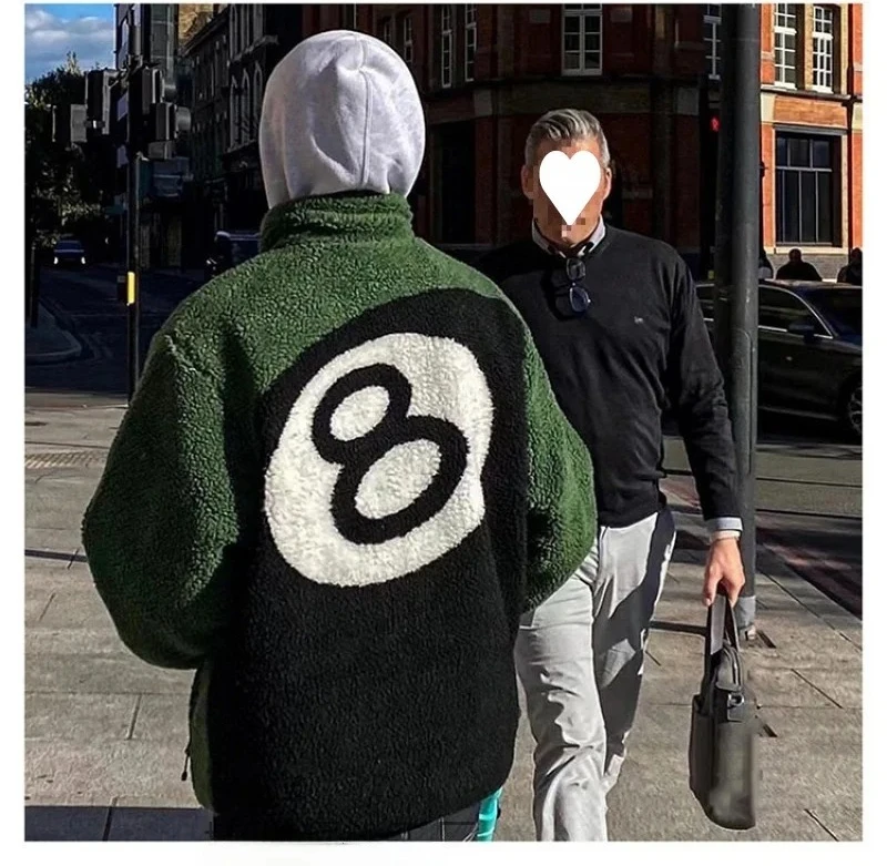 Двусторонняя куртка из искусственной овчины STU: черная трансграничная повседневная уличная куртка с 8 шариками и воротником-молнией, свободный крой с длинным рукавом
Двусторонняя куртка из искусственной овчины STU: черная трансграничная повседневная уличная куртка с 8 шариками и воротником-молнией, свободный крой с длинным рукавом