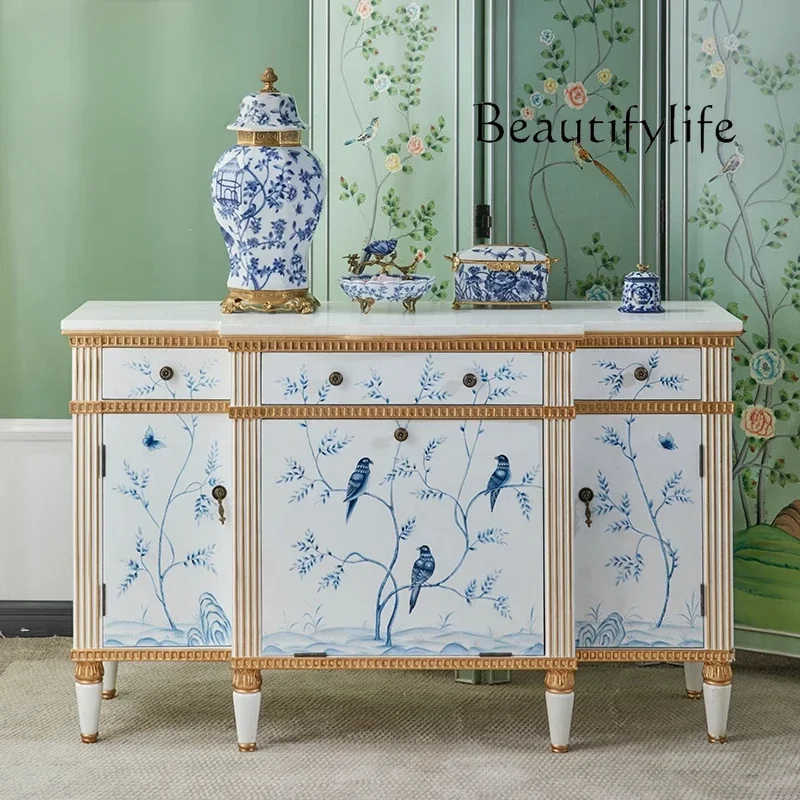 X35 Solid Wood Dining Side New Chinese Storage Tea Cabinet White Room Hallway Entrance Cabinet Blue And White French High-end
X35 Solid Wood Dining Side New Chinese Storage Tea Cabinet White Room Hallway Entrance Cabinet Blue And White French High-end