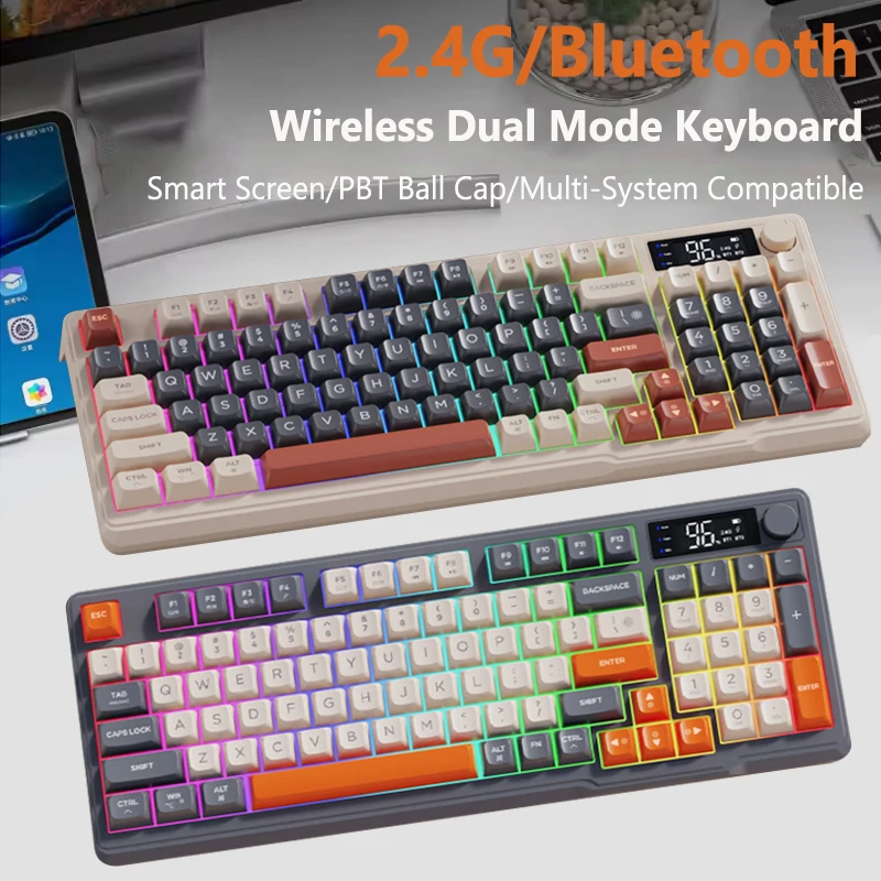 M96 Wireless Mechanical Keyboard with Display Screen 2.4G Gaming Keyboard Bluetooth Dual-Mode Multi-Device Connection Ergonomic
M96 Wireless Mechanical Keyboard with Display Screen 2.4G Gaming Keyboard Bluetooth Dual-Mode Multi-Device Connection Ergonomic