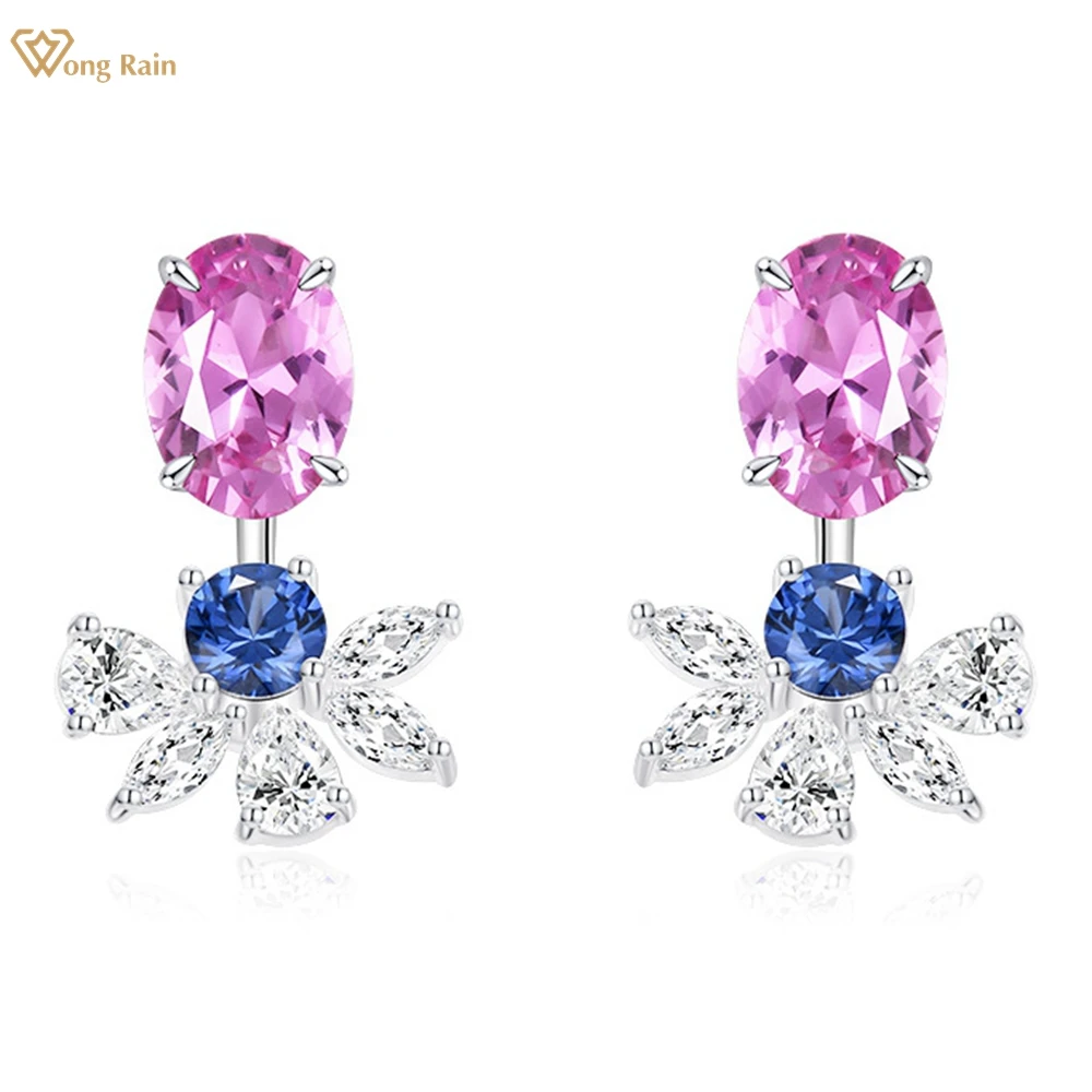 Wong Rain 100% 925 Sterling Silver Oval Cut 6*8MM Lab Pink Sapphire High Carbon Diamond Gemstone Earrings Ear Studs Fine Jewelry
Wong Rain 100% 925 Sterling Silver Oval Cut 6*8MM Lab Pink Sapphire High Carbon Diamond Gemstone Earrings Ear Studs Fine Jewelry