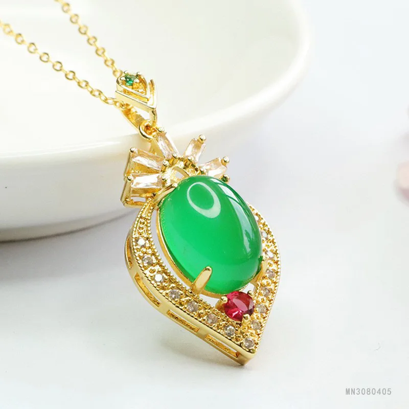 Chalcedony Pendant Emperor Green Agate Peach Heart Necklace Jewelry
Chalcedony Pendant Emperor Green Agate Peach Heart Necklace Jewelry