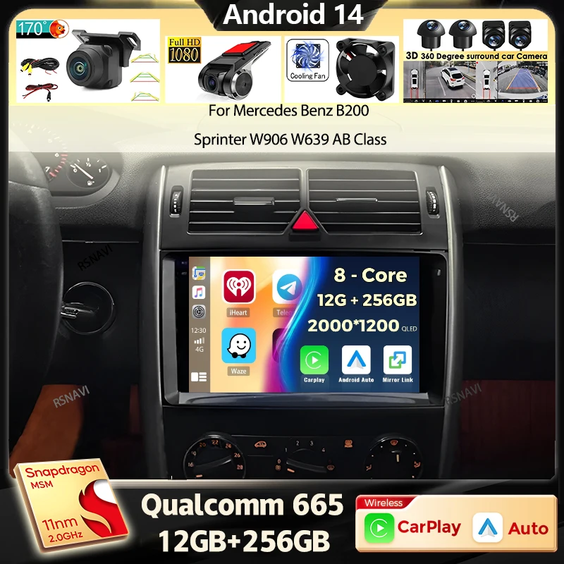 Android 14 Car Radio for Mercedes Benz B200 Sprinter W906 W639 AB Class W169 W245 Viano Vito Multimedia Player 2 Din Stereo DSP
Android 14 Car Radio for Mercedes Benz B200 Sprinter W906 W639 AB Class W169 W245 Viano Vito Multimedia Player 2 Din Stereo DSP