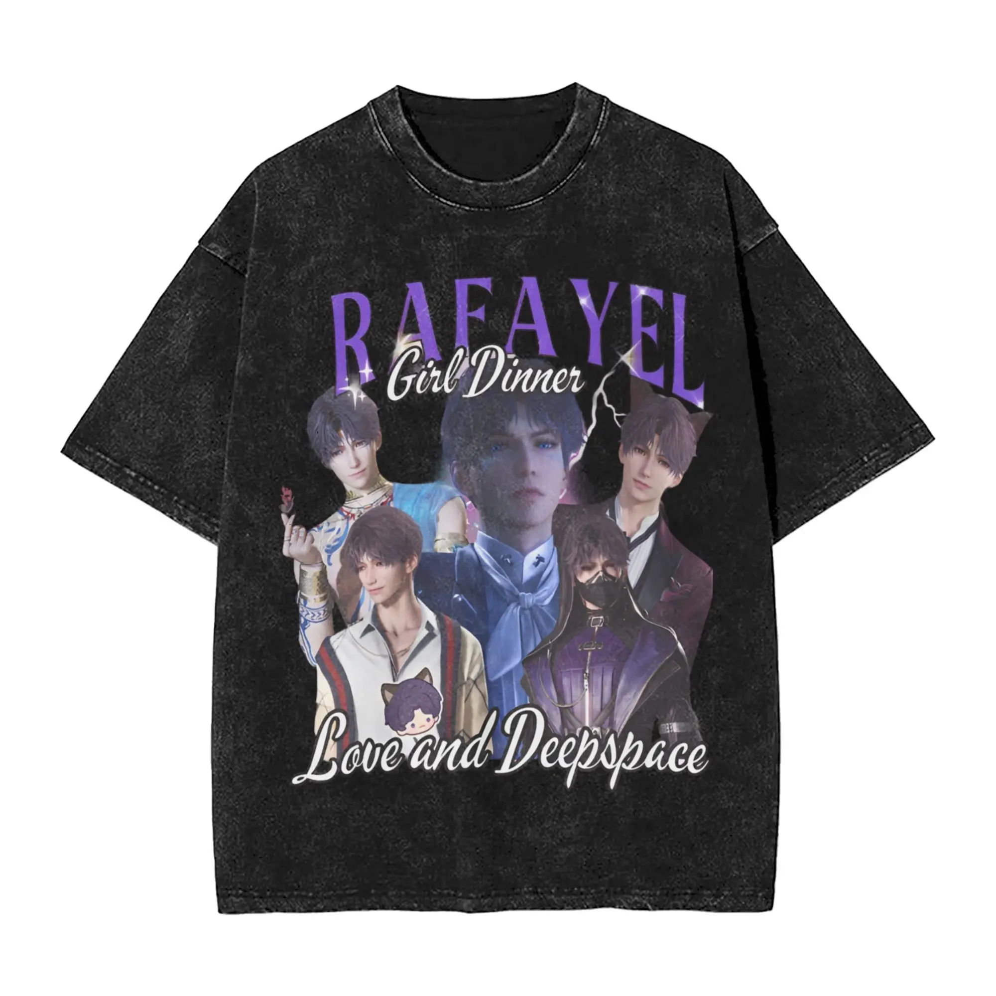 Rafayel Love and Deepspace Apparel Washed T Shirts Men Women Streetwear Hip Hop T-Shirt Summer Girl Dinner Tees Short Sleeve
Rafayel Love and Deepspace Apparel Washed T Shirts Men Women Streetwear Hip Hop T-Shirt Summer Girl Dinner Tees Short Sleeve