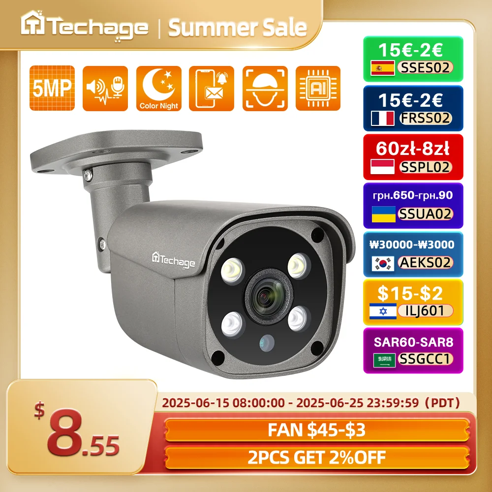 Techage 5MP 8MP PoE камера безопасности AI Обнаружение человека Двусторонняя аудиосвязь Ночное видение Запись лица Видеонаблюден
Techage 5MP 8MP PoE камера безопасности AI Обнаружение человека Двусторонняя аудиосвязь Ночное видение Запись лица Видеонаблюден