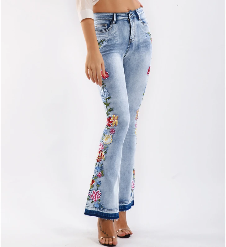 TEELYNN Casual Side Floral Embroidery Slim Jeans Women Summer Vintage High Waist Cotton Denim Pants Boho Ladies Flare Leg Pants
TEELYNN Casual Side Floral Embroidery Slim Jeans Women Summer Vintage High Waist Cotton Denim Pants Boho Ladies Flare Leg Pants