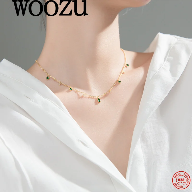 WOOZU стерлингового серебра 925 пробы, элегантное очаровательное изумрудно-зеленое ожерелье-капля для женщин, свадебное роскошное темпераментное ожерелье с ключицей, хит продаж
WOOZU стерлингового серебра 925 пробы, элегантное очаровательное изумрудно-зеленое ожерелье-капля для женщин, свадебное роскошное темпераментное ожерелье с ключицей, хит продаж