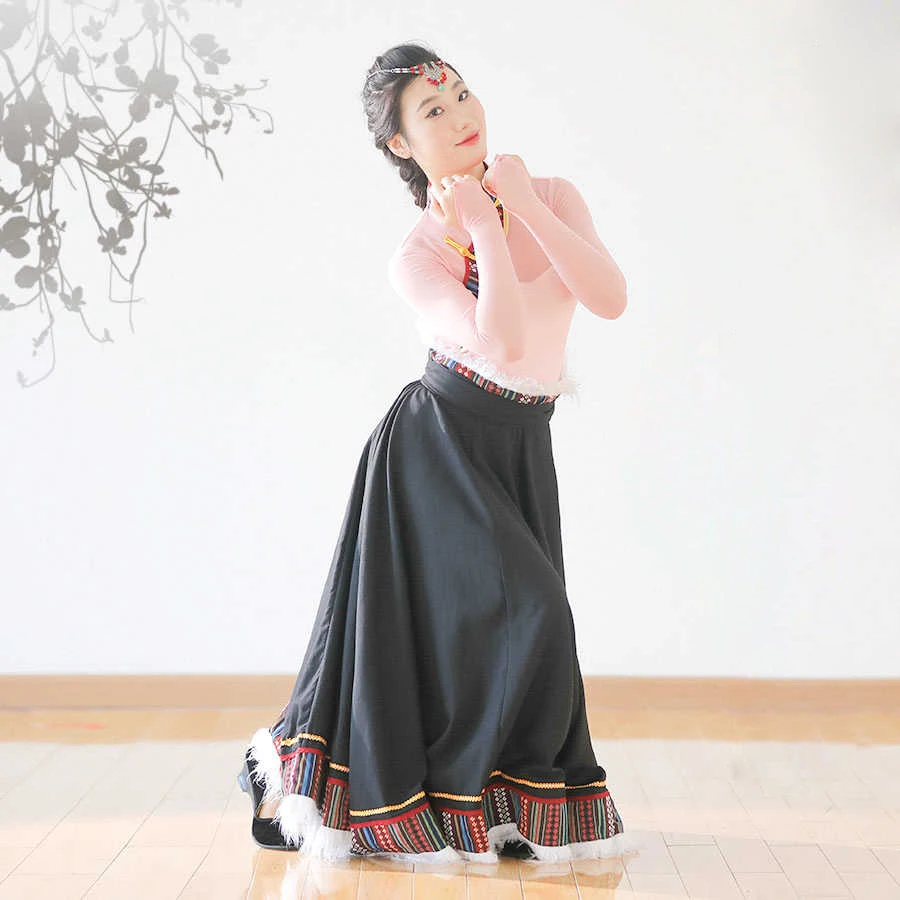 College Professional Drama Dance Tibetan Clan Clothing Ethnic Minority Stage Costume Lady Jumpsuit Top + Swing Skirt Suit TP038
College Professional Drama Dance Tibetan Clan Clothing Ethnic Minority Stage Costume Lady Jumpsuit Top + Swing Skirt Suit TP038
