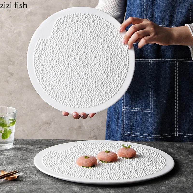 Bead Dot Ceramic Flat Plate Dessert Plate Pasta Dish Sushi Plate Serving Plates Restaurant White Molecular Cuisine Tableware
Bead Dot Ceramic Flat Plate Dessert Plate Pasta Dish Sushi Plate Serving Plates Restaurant White Molecular Cuisine Tableware