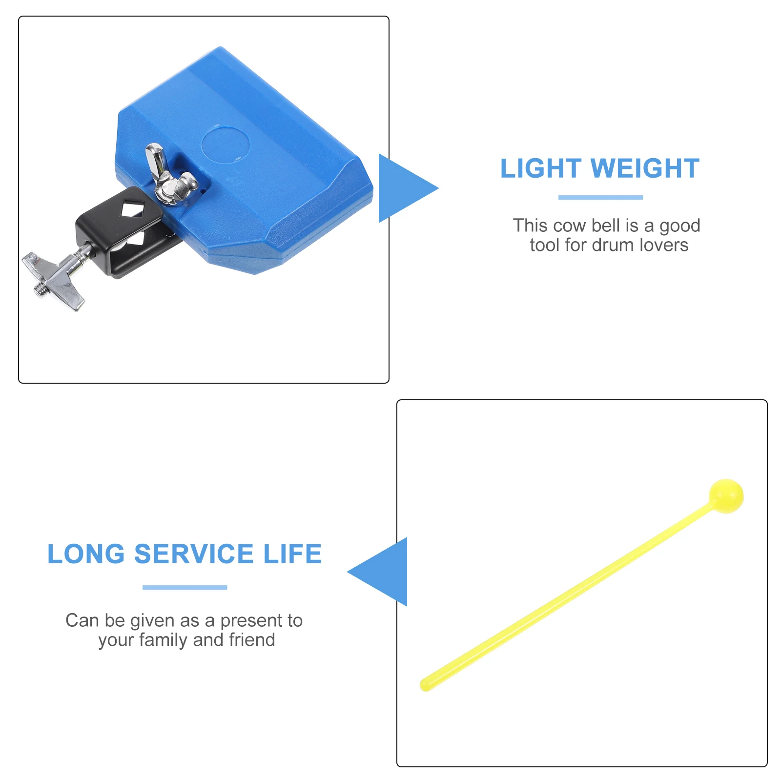 1 Set High Quality Plastic Cow Bell Drum Accessory Lightweight Percussion Instrument for Professionals
1 Set High Quality Plastic Cow Bell Drum Accessory Lightweight Percussion Instrument for Professionals
