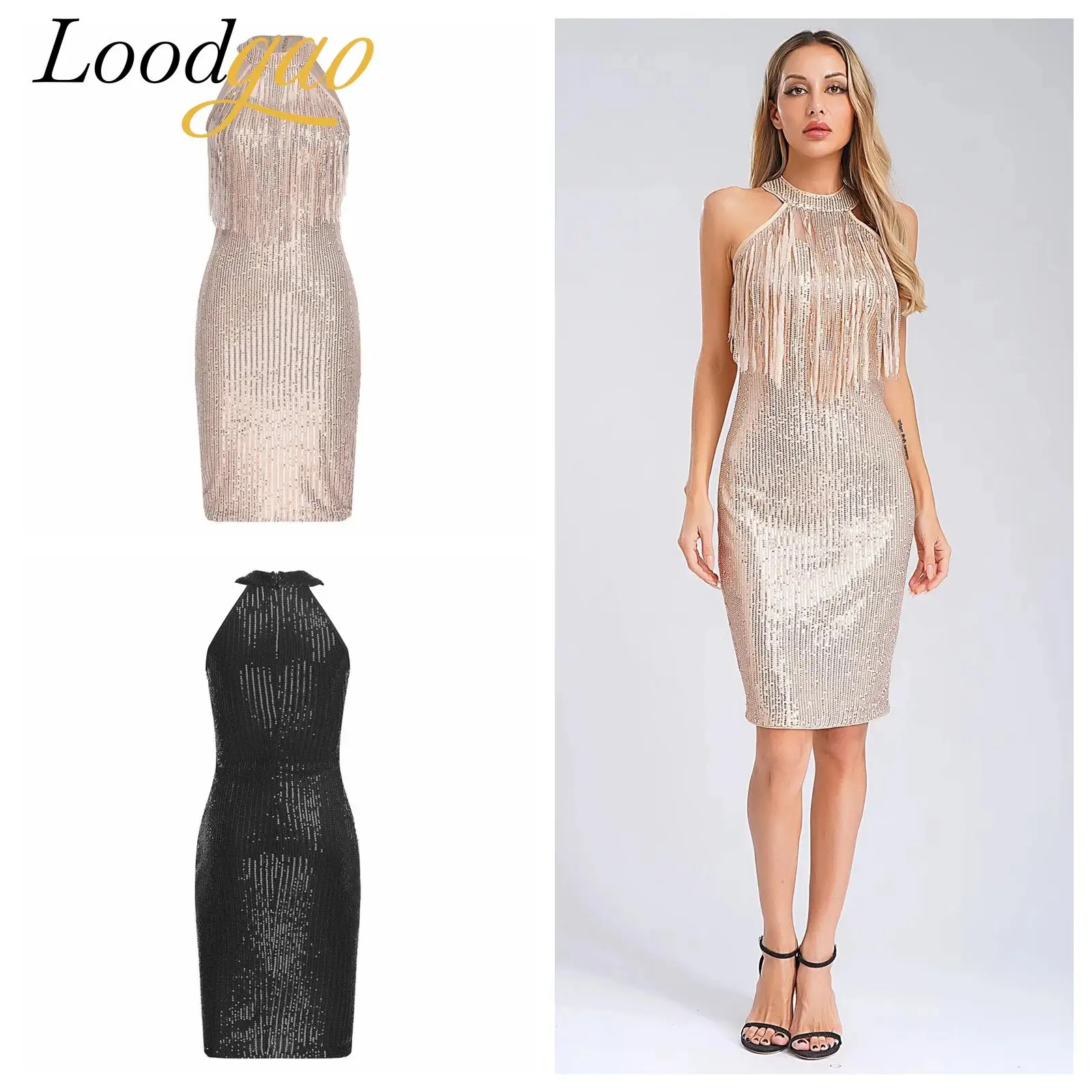 Prom Dresses Women Halter Cocktail Fringe Dress Elegant Party Sequin Slim-fit Banquet Vestido De Fiesta Wedding Evening Gown
Prom Dresses Women Halter Cocktail Fringe Dress Elegant Party Sequin Slim-fit Banquet Vestido De Fiesta Wedding Evening Gown