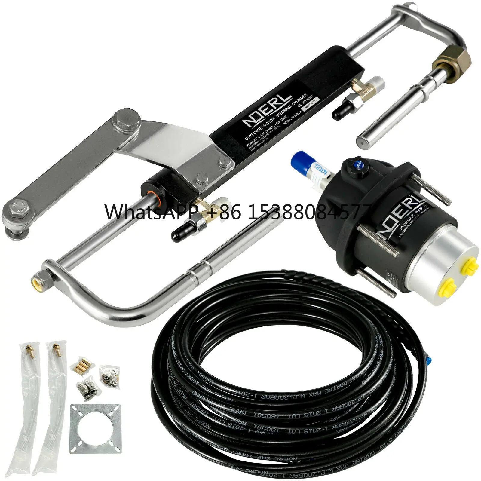 90HP Universal Hydraulic Outboard Steering System Boat Balanced Cylinder Helm Kit 90HP kit
90HP Universal Hydraulic Outboard Steering System Boat Balanced Cylinder Helm Kit 90HP kit