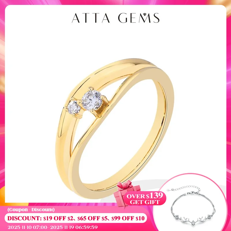 ATTAGEMS Новые кольца с муассанитом D VVS1 для женщин S925, серебро, позолоченные 18 карат, круглый бриллиант, 2-слойные обручальные свадебные украшения, подарок
ATTAGEMS Новые кольца с муассанитом D VVS1 для женщин S925, серебро, позолоченные 18 карат, круглый бриллиант, 2-слойные обручальные свадебные украшения, подарок