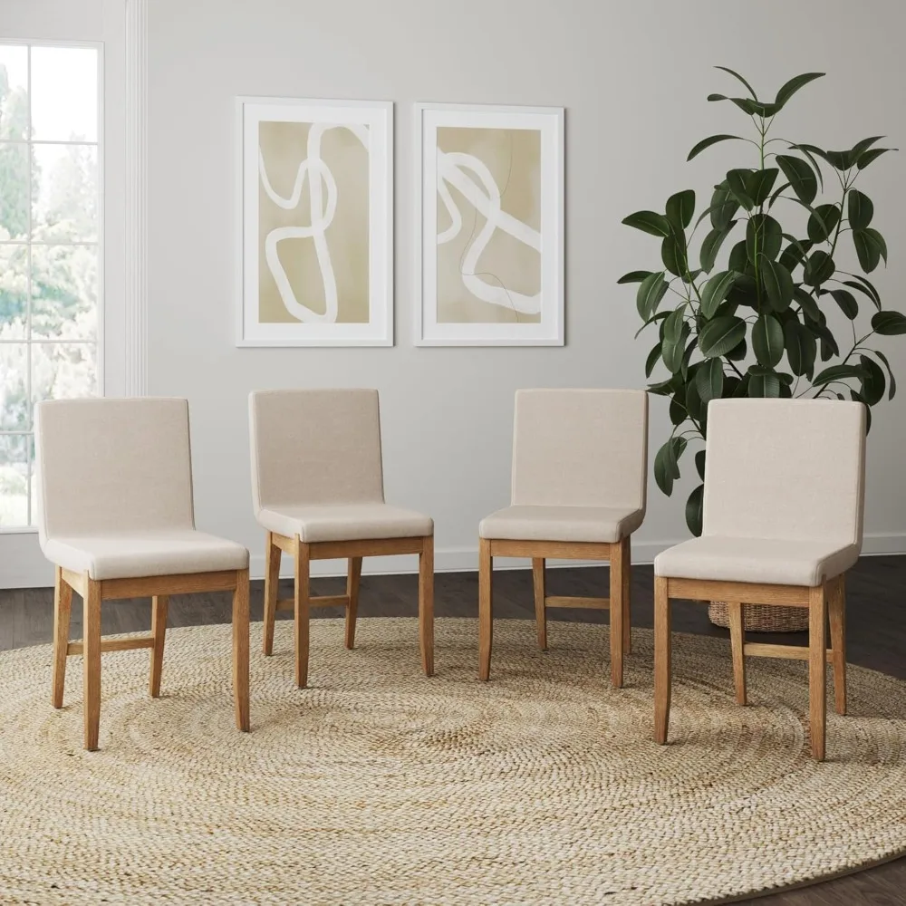 Modern Dining Chairs, Upholstered Decorative Dining Chairs, Natural Linen/Light Brown, Set of 4
Modern Dining Chairs, Upholstered Decorative Dining Chairs, Natural Linen/Light Brown, Set of 4