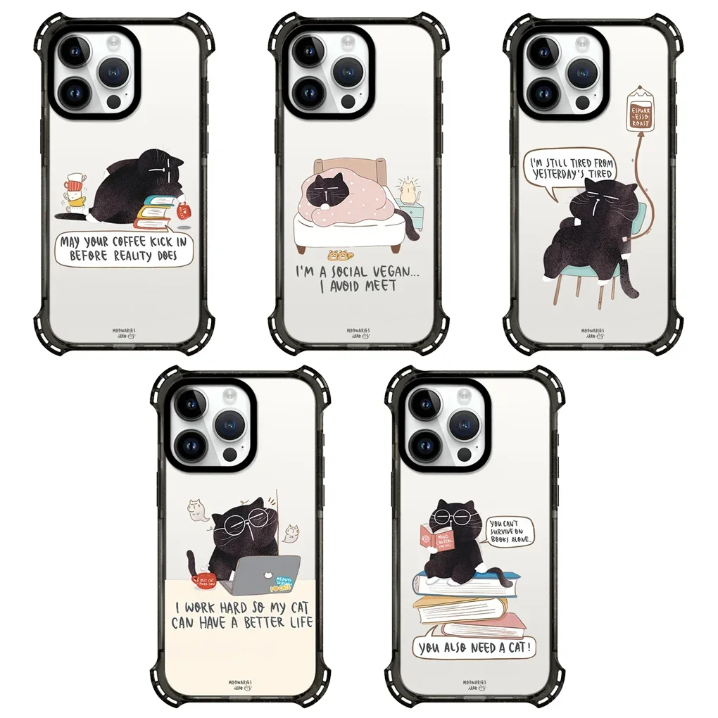 Cartoon Black Cat 4 Corner Imprinted Letters Protective Acrylic MagSafe Case for IPhone 14 15 16 Pro Max Cover Shell
Cartoon Black Cat 4 Corner Imprinted Letters Protective Acrylic MagSafe Case for IPhone 14 15 16 Pro Max Cover Shell