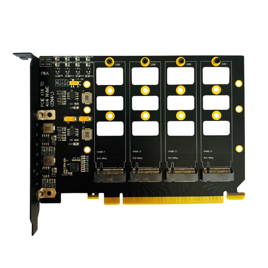 Плата-адаптер M.2 NVMe SSD на PCIE X16 M Key PCI-E, плата разделения сигнала, 4 порта, жесткий диск, конвертер, ридер, плата расширения
Плата-адаптер M.2 NVMe SSD на PCIE X16 M Key PCI-E, плата разделения сигнала, 4 порта, жесткий диск, конвертер, ридер, плата расширения