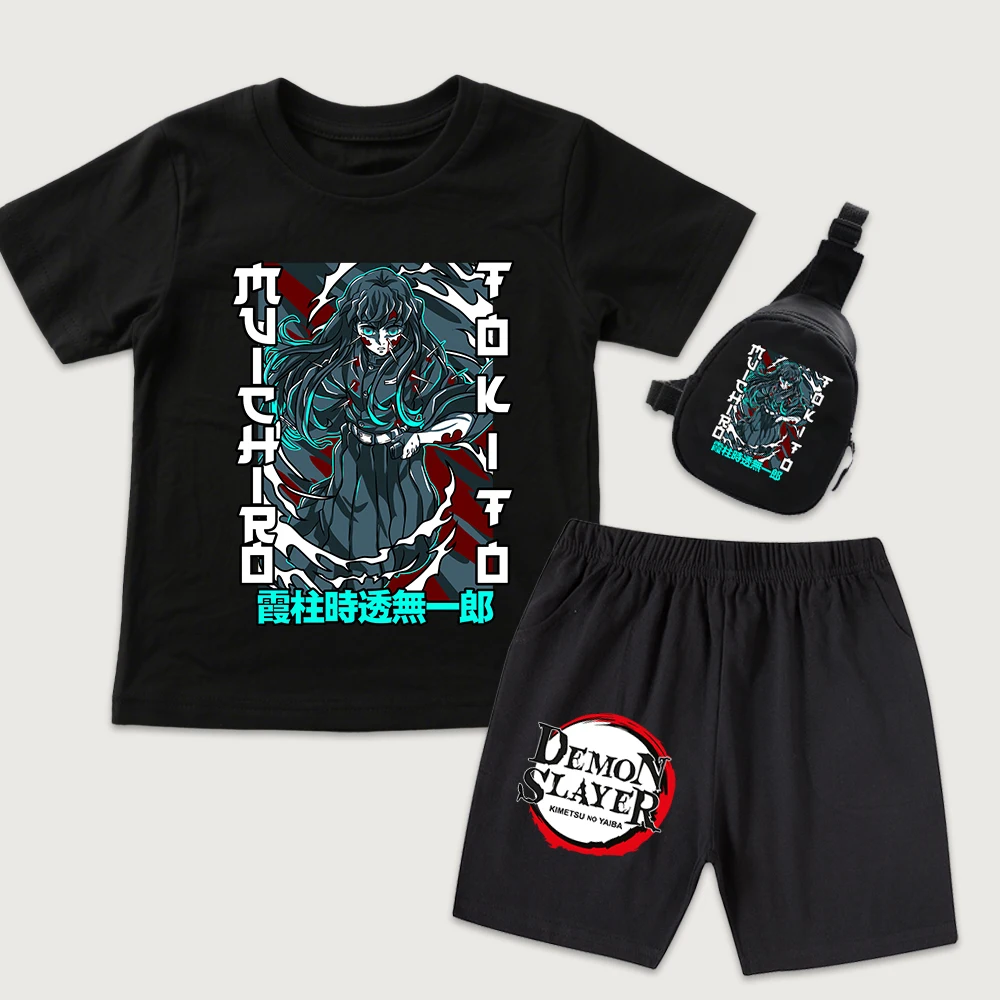 Demon Slayer Muichiro Tokito Anime Print Kids Cotton T Shirt And Shorts Mini Chest Bag 3 Piece Set Boys Girls Summer Outfits
Demon Slayer Muichiro Tokito Anime Print Kids Cotton T Shirt And Shorts Mini Chest Bag 3 Piece Set Boys Girls Summer Outfits