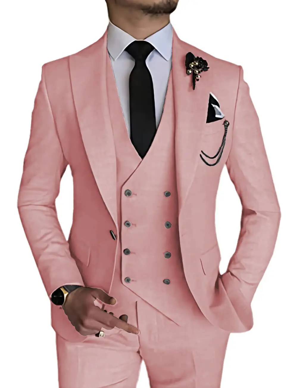Men's Slim Fit 3 Piece Suit One Button Peak Lapel Dinner Wedding Tuxedo with Jacket Waistcoat And Pants for Business Party Prom
Men's Slim Fit 3 Piece Suit One Button Peak Lapel Dinner Wedding Tuxedo with Jacket Waistcoat And Pants for Business Party Prom