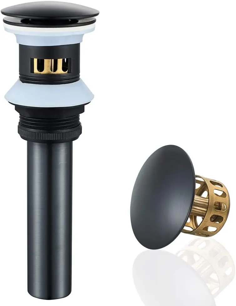 Black Bathroom Sink Drain with Overflow, Pop Up Stopper & Detachable Basket, Anti-Clog Stainless Steel
Black Bathroom Sink Drain with Overflow, Pop Up Stopper & Detachable Basket, Anti-Clog Stainless Steel