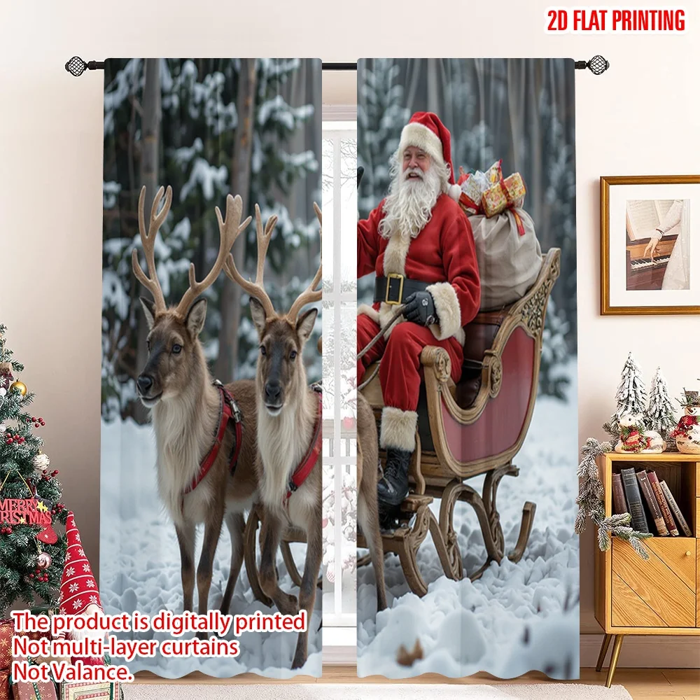 2pcs 2D flat printing Merry Christmas Popular Window Curtains Santa Sleigh Reindeer Snow 100% Polyester Fabric Without
2pcs 2D flat printing Merry Christmas Popular Window Curtains Santa Sleigh Reindeer Snow 100% Polyester Fabric Without