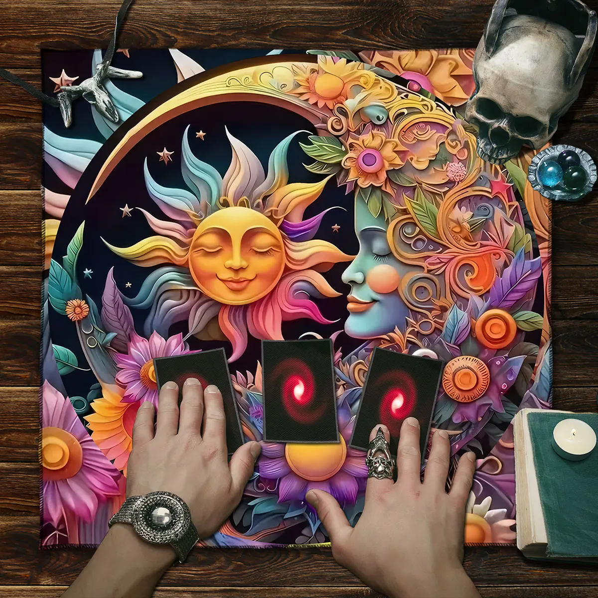 Sun moon Tarot Table Cloth Altar Cloth Floral Tarot Mat Decor For Spread Tarot Reading Cloth Divination Tools Witchy Gifts Decor
Sun moon Tarot Table Cloth Altar Cloth Floral Tarot Mat Decor For Spread Tarot Reading Cloth Divination Tools Witchy Gifts Decor